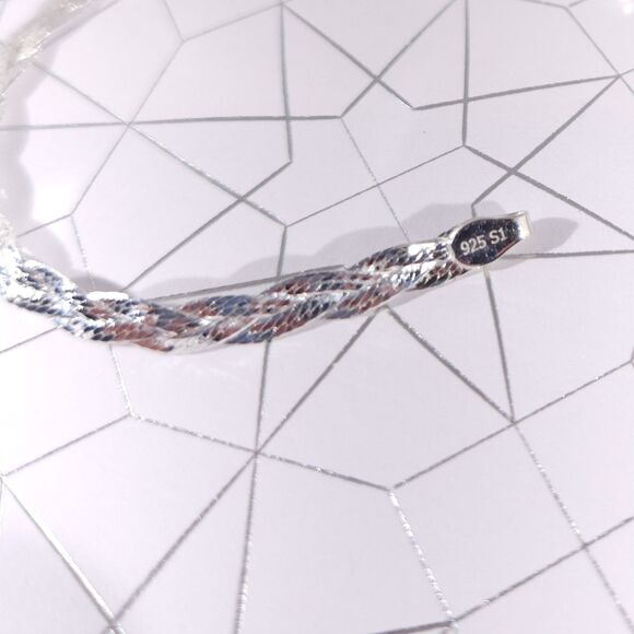 Sterling Silver Bracelet 3 Strand Braided - Picture 2 of 7